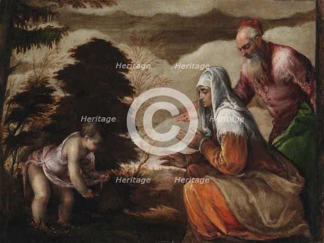 John the Baptist Gathering Flowers for his Parents, 1559-1560. Creator: Jacopo Bassano il vecchio.