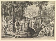 John the Baptist Preaching in the Desert, ca. 1527-28. Creators: Nicolaes de Bruyn, Lucas van Leyden