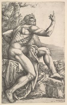 John the Baptist Preaching in the Wilderness. Creator: Battista Franco Veneziano