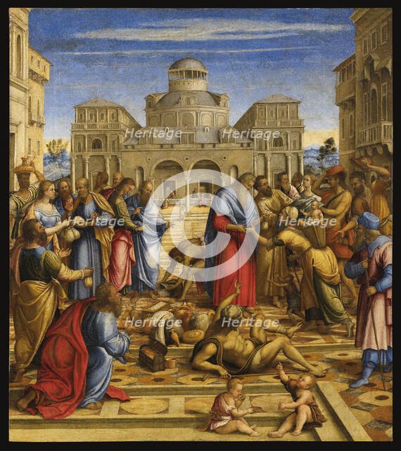 John the Merciful in Alexandria. Artist: Santacroce, Francesco di Bernardo de Vecchi (1505-1545)