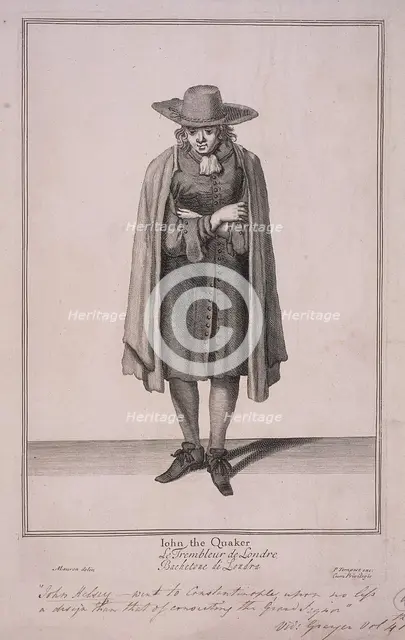 'John the Quaker', Cries of London, (c1688?). Artist: Anon