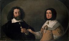 John Tradescant the Younger and Hester, his second Wife, 17th century. Artist: Emanuel de Critz