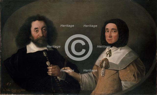 John Tradescant the Younger and Hester, his second Wife, 17th century. Artist: Emanuel de Critz.