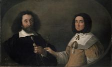 John Tradescant the Younger and Hester, his second Wife, 17th century. Artist: Emanuel de Critz