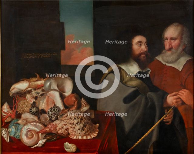 John Tradescant the Younger with Roger Friend and a Collection of Exotic Shells, 1645. Artist: Thomas de Critz.