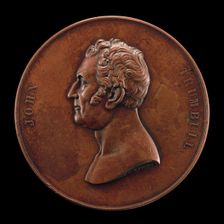 John Trumbull, 1756-1843, Painter [obverse], 1849. Creator: Charles Cushing Wright