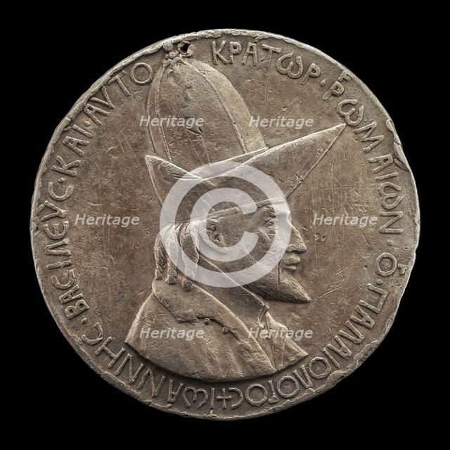 John VIII Palaeologus, 1392-1448, Emperor of Constantinople 1425 [obverse], 1438. Creator: Pisanello.