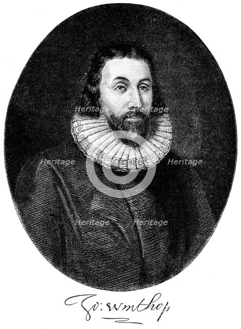 John Winthrop, English Puritan settler in America, 17th century (c1880). Artist: Unknown
