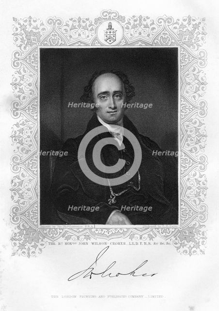 John Wilson Croker (1780-1857), Irish statesman and author, 19th century.Artist: TH Parry