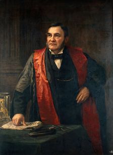 John Wood FRS, FRCS (1825-1891) giving a lecture, 1888. Creator: Henry Jamyn Brooks