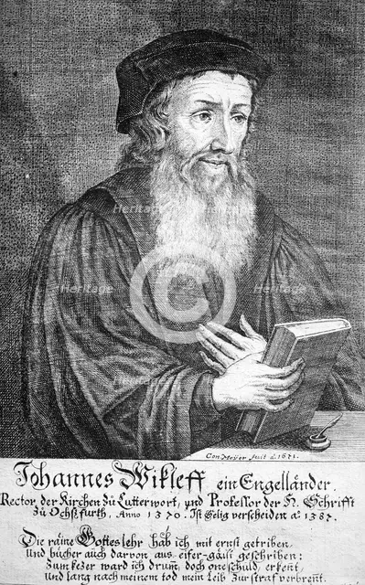 John Wyclif, Master of Balliol College, Oxford, mid 14th century. Artist: Unknown