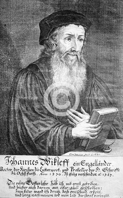 John Wyclif, Master of Balliol College, Oxford, mid 14th century. Artist: Unknown