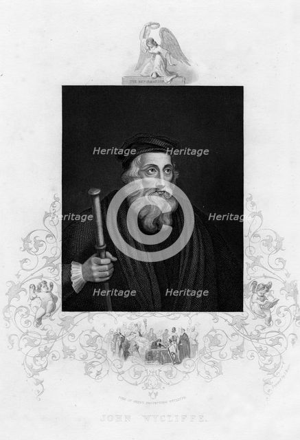 John Wycliffe, English theologian, 19th century. Artist: J Rogers