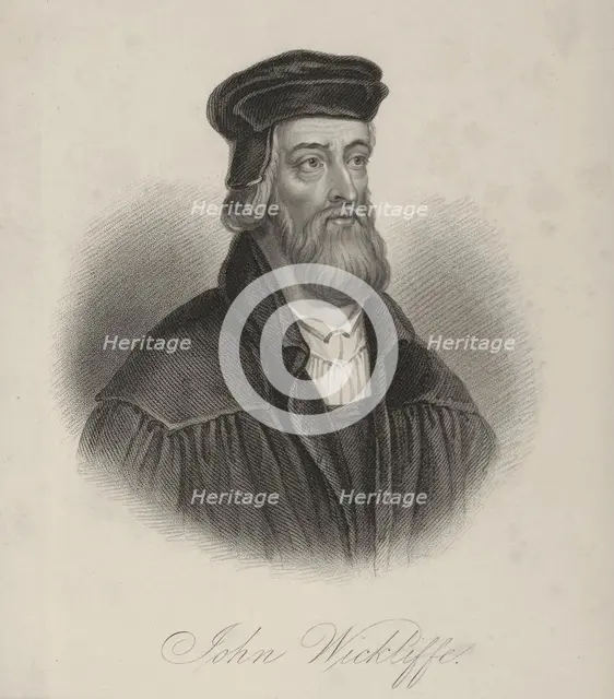 John Wycliffe, religious reformer and theologian, c1370-c1384, (1834-1837).  Creator: Samuel Freeman.