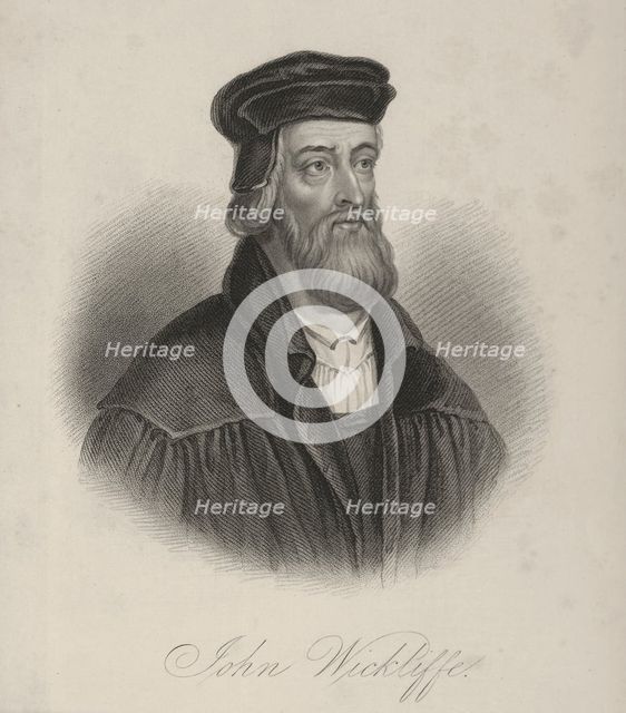 John Wycliffe, religious reformer and theologian, c1370-c1384, (1834-1837).  Creator: Samuel Freeman.