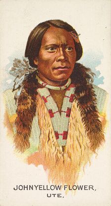 John Yellow Flower, Ute, from the American Indian Chiefs series (N2) for Allen & Ginter Ci..., 1888. Creator: Allen & Ginter