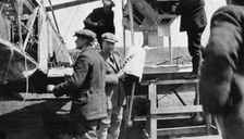 John Alcock (1892-1919) and Arthur Whitten Brown (1886-1948), British aviators, 1919