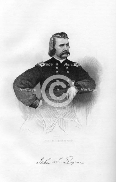 John Alexander Logan, Union soldier and politician, 1862-1867.Artist: J Rogers