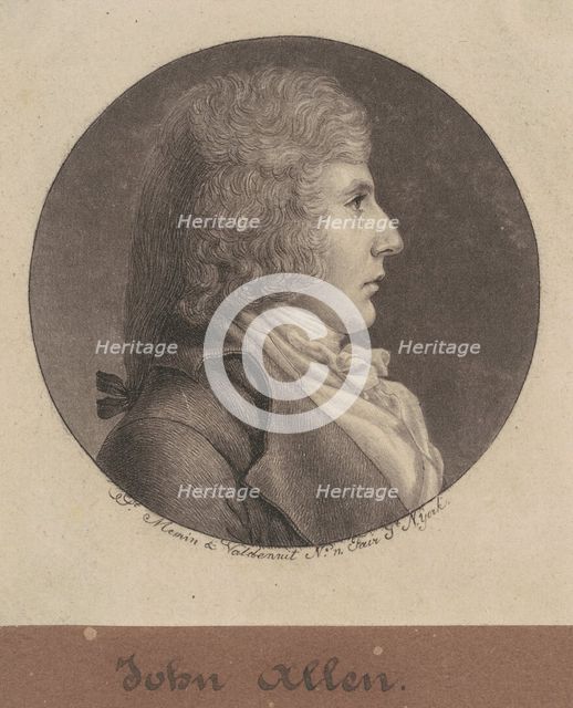 John Allen, 1796-1797. Creator: Charles Balthazar Julien Févret de Saint-Mémin.