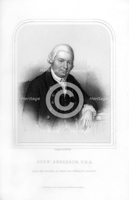 John Anderson, Scottish professor of natural philosophy, (1870).Artist: William Holl