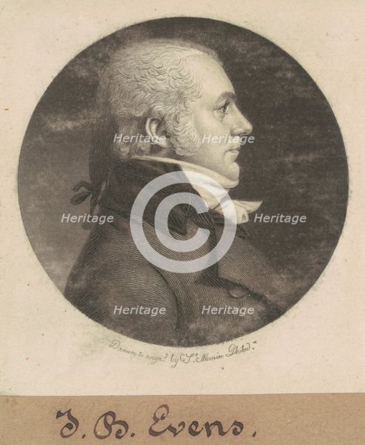 John B. Evens, 1800. Creator: Charles Balthazar Julien Févret de Saint-Mémin.