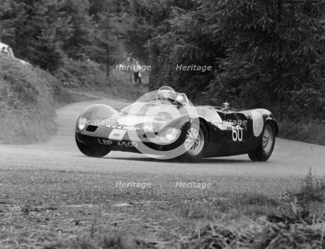John Barnes in the Wiscombe Hill Climb, Devon, July 1966. Artist: Unknown