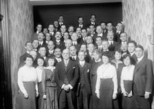 John Barrett At His Residence. Working Force of Pan American Union, 1915. Creator: Harris & Ewing