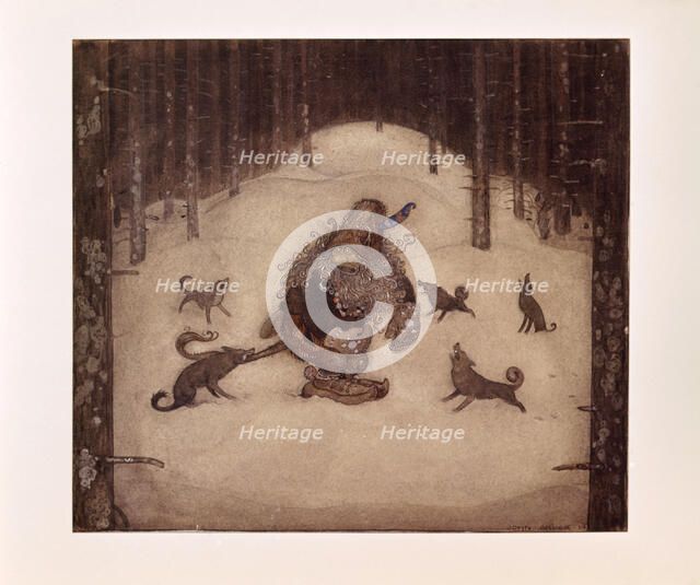 John Bauer, Troll and wolves.
 Creators: Unknown, John Bauer.