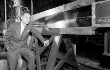 John Becker with the 11-inch Hypersonic Tunnel, Langley Research Center, Virginia, USA, 1950. Creator: Unknown