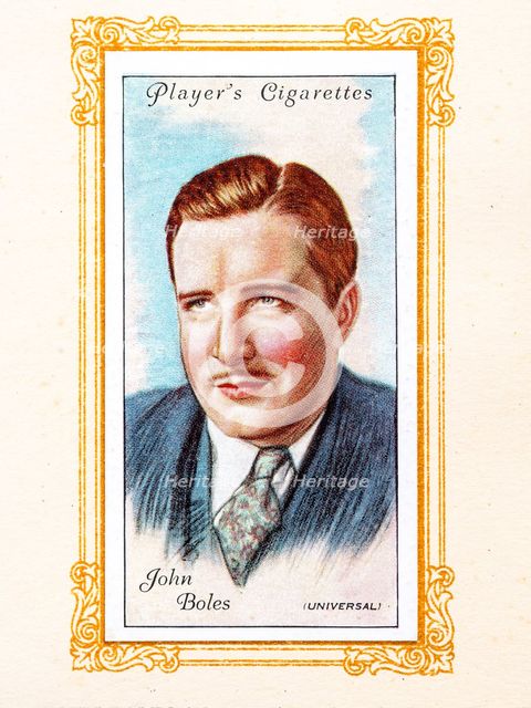 John Boles Collectables Picture of movie stars that came with the Players cigarette packet, 1934.  Creator: Unknown.