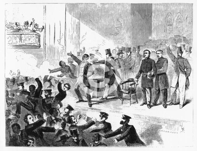 'John Brown Anniversary Meeting, Tremont Temple', 19th century. Artist: Unknown