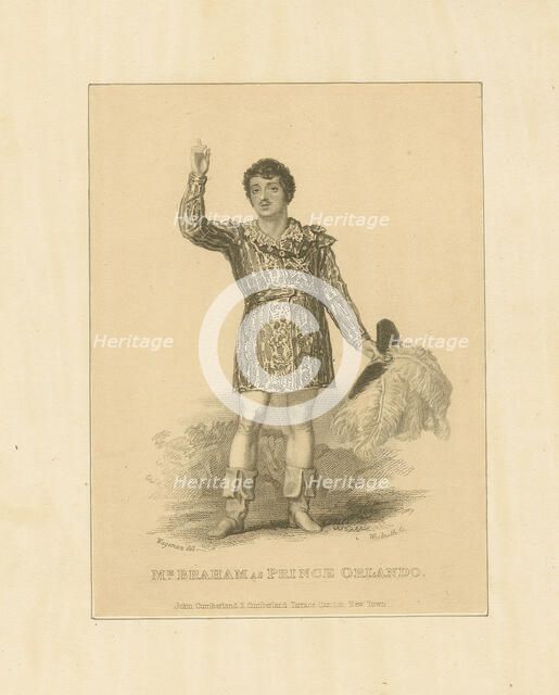 John Braham (1774-1856) as Prince Orlando, 1828.