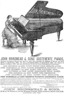 John Brinsmead & Sons Sostenente Pianos, 1883. Creator: Unknown