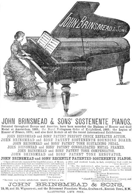 John Brinsmead & Sons' Sostenente Pianos, 1883. Creator: Unknown.