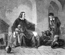 "John Bunyan Reciting The Pilgrim’s Progress ..in Bedford Gaol,...by G. F. Folingsby..., 1864. Creator: W Thomas
