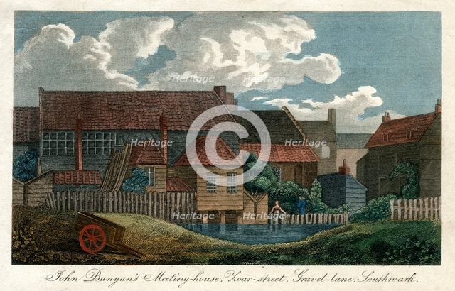 'John Bunyan's meeting house, Zoar-street, Gravel-Lane, Southwark, London', 1814. Artist: Unknown