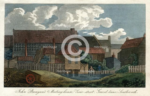 'John Bunyan's meeting house, Zoar-street, Gravel-Lane, Southwark, London', 1814. Artist: Unknown