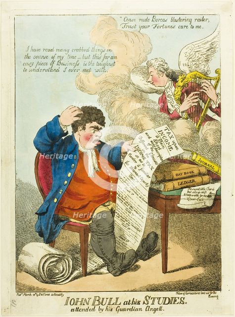 John Bull at His Studies, published March 13, 1799. Creator: Unknown.