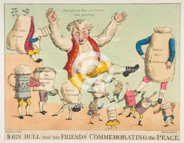 John Bull and His Friends Commemorating the Peace, ca. 1801. Creator: Piercy Roberts.