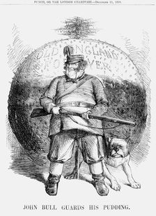 John Bull guards his Pudding 1859. Creator: Unknown