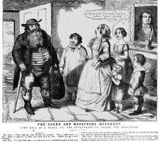 John Bull in a Beard; The Beard and Moustache Movement 1854. Creator: George Cruikshank