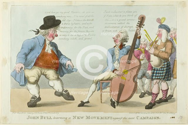 John Bull Learning a New Movement, published March 21, 1799. Creator: Unknown.