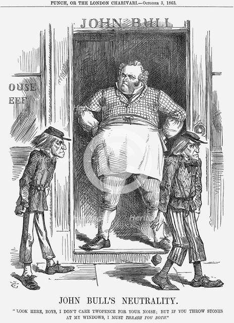 'John Bull's Neutrality', 1863. Creator: John Tenniel.