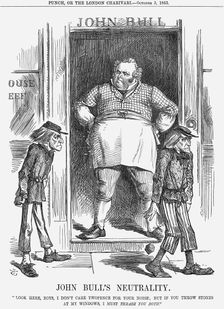 John Bull's Neutrality 1863. Creator: John Tenniel
