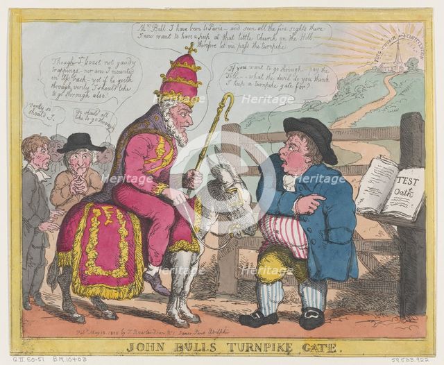 John Bull's Turnpike Gate, May 15, 1805., May 15, 1805. Creator: Thomas Rowlandson.