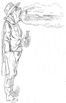 John Bull, with open mouth, is ready to swallow any quantity of Railroad, 1845. Creator: Alfred Crowquill