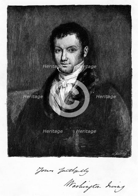 John Byrom, 18th century English writer and poet born in Manchester, 1821. Artist: Anon