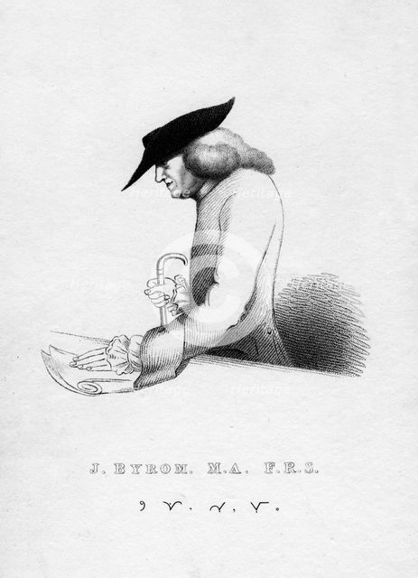 John Byrom, 18th century English writer and poet born in Manchester, 1821. Artist: Anon