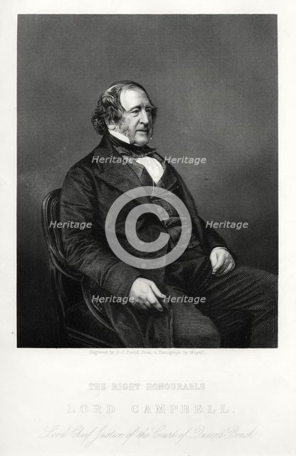John Campbell, 1st Baron Campbell, British Liberal politician and lawyer, c1880. Artist: DJ Pound
