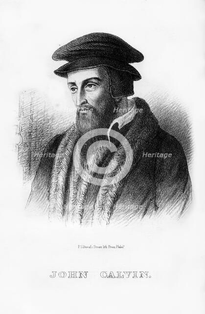 John Calvin, French Christian theologian, (1854). Artist: Unknown